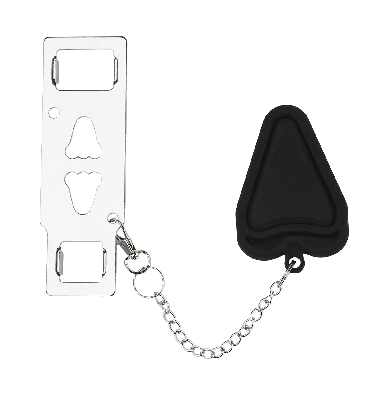 Verrou portable noir et sa plaque métallique